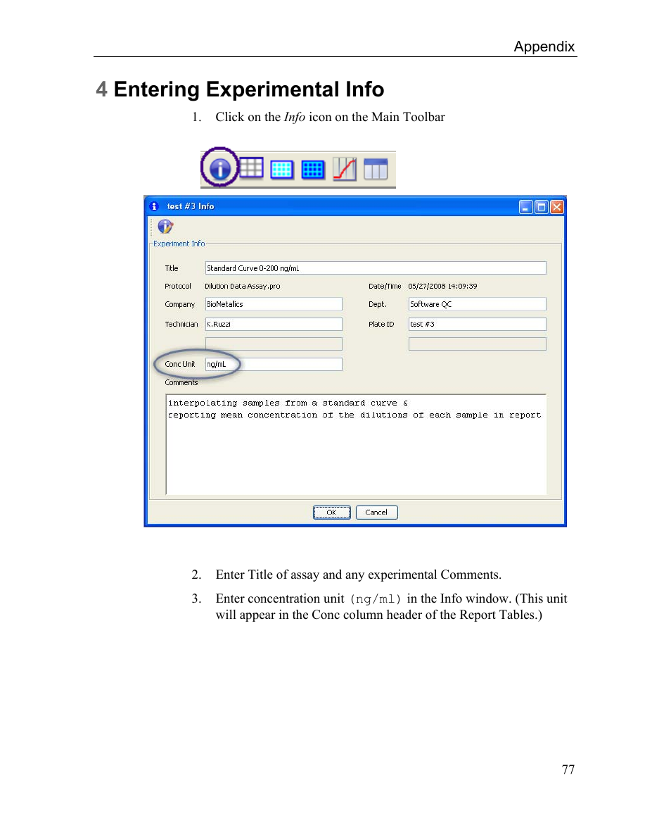 4 entering experimental info, 4entering experimental info | Bio-Rad Microplate Manager Software User Manual | Page 85 / 112