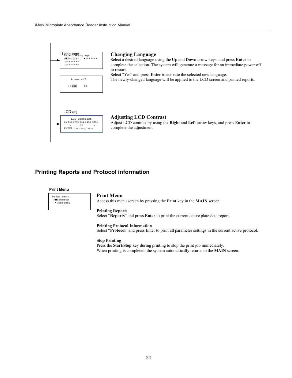 Printing reports and protocol information | Bio-Rad iMark Microplate Absorbance Reader User Manual | Page 26 / 48