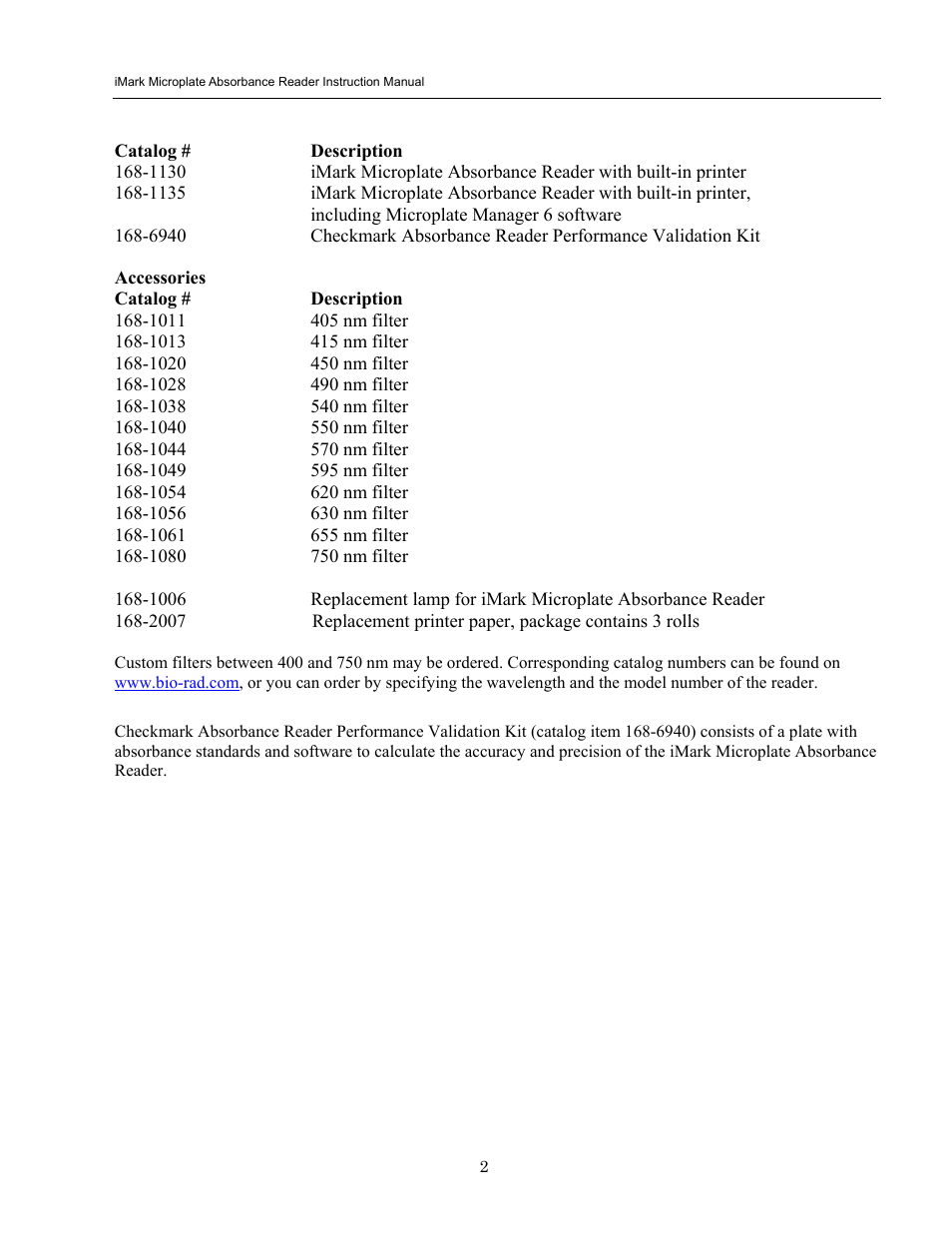 Bio-Rad iMark Microplate Absorbance Reader User Manual | Page 8 / 48