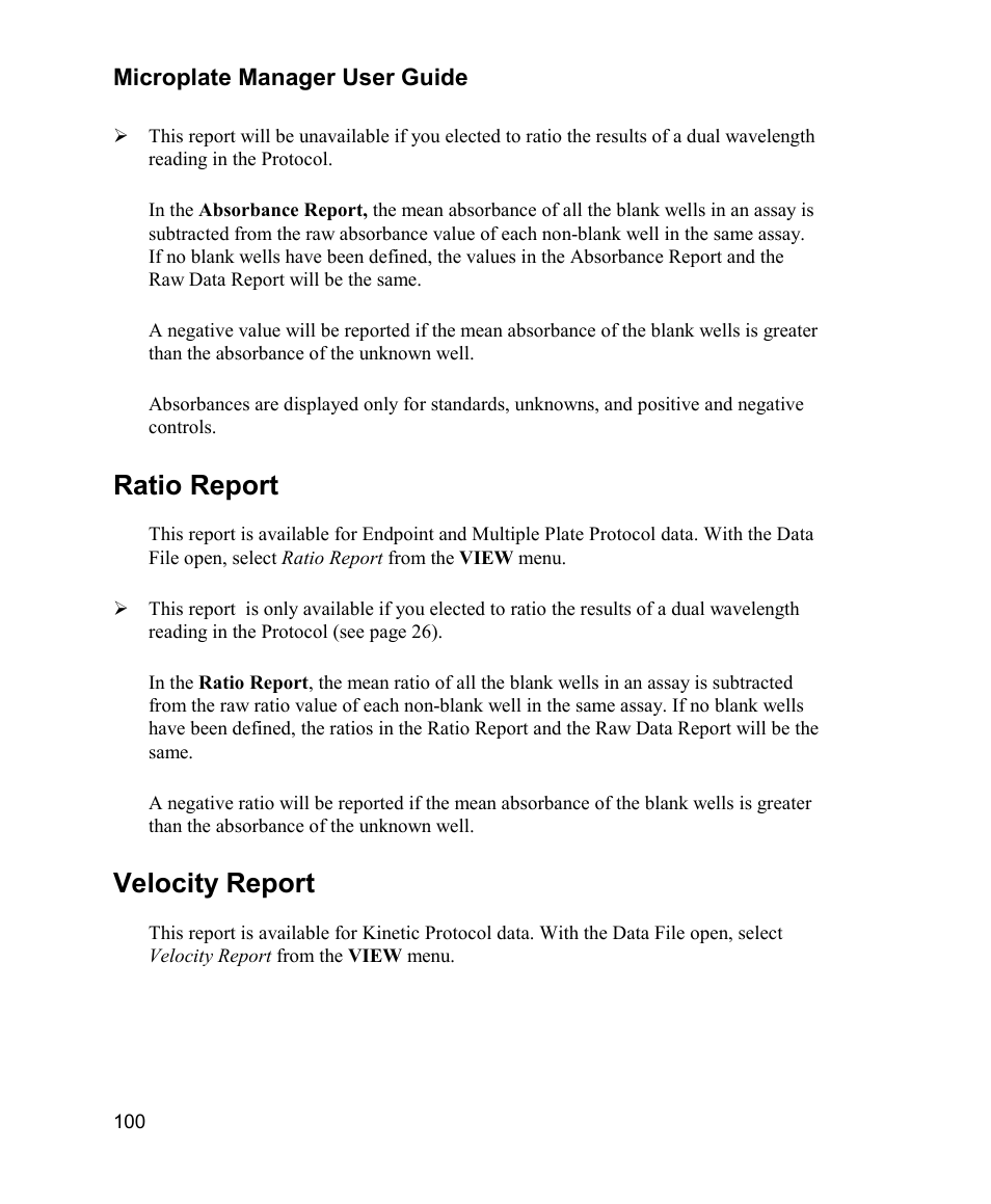 Ratio report, Velocity report | Bio-Rad Model 680 Microplate Reader Accessories User Manual | Page 108 / 150