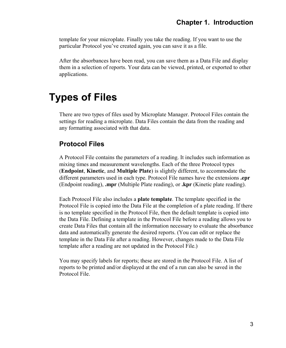 Types of files | Bio-Rad Model 680 Microplate Reader Accessories User Manual | Page 11 / 150
