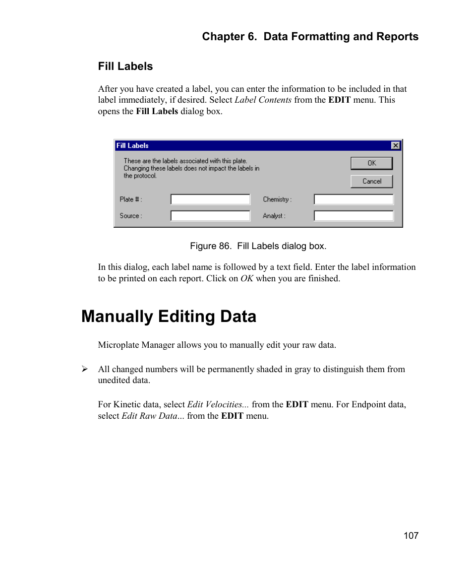 Manually editing data | Bio-Rad Model 680 Microplate Reader Accessories User Manual | Page 115 / 150