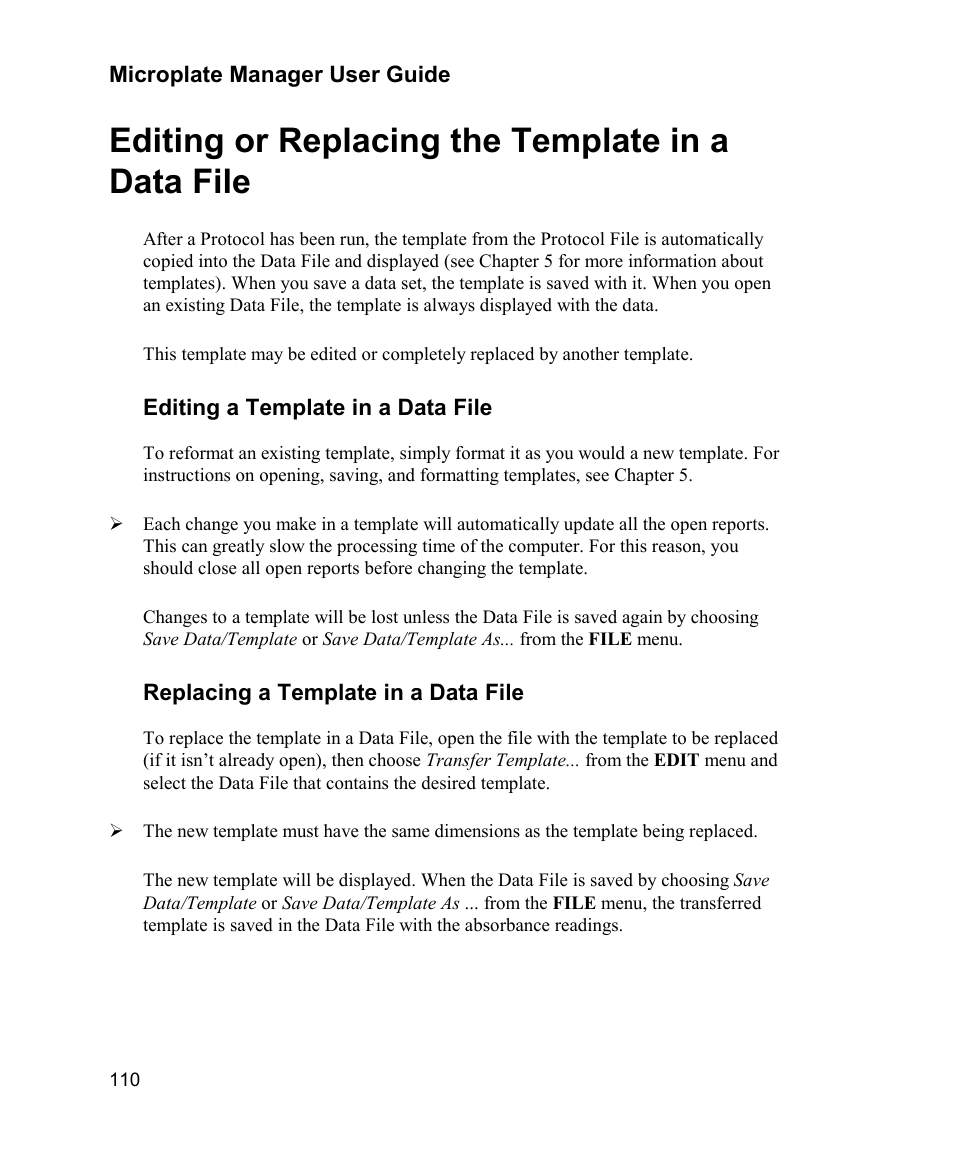Editing or replacing the template in a data file | Bio-Rad Model 680 Microplate Reader Accessories User Manual | Page 118 / 150