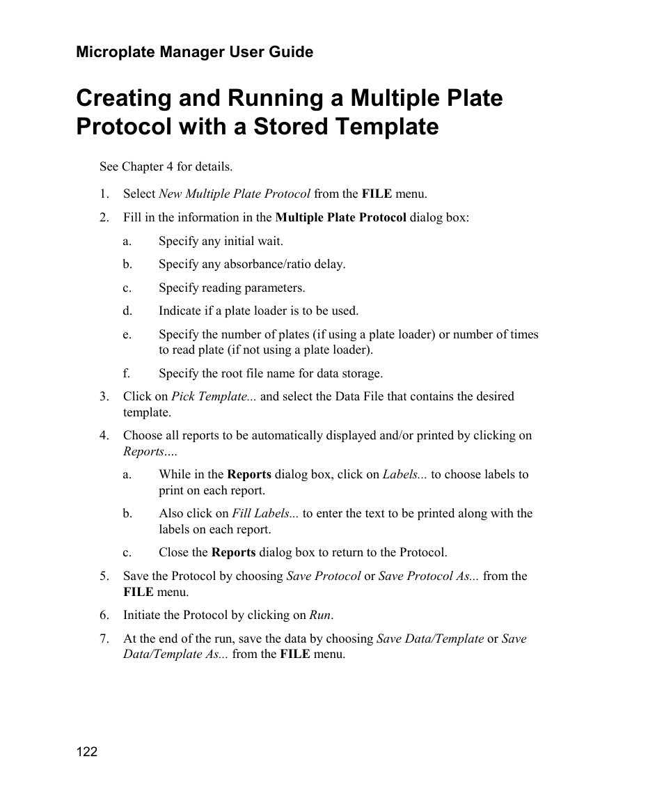 Stored template, Microplate manager user guide | Bio-Rad Model 680 Microplate Reader Accessories User Manual | Page 130 / 150