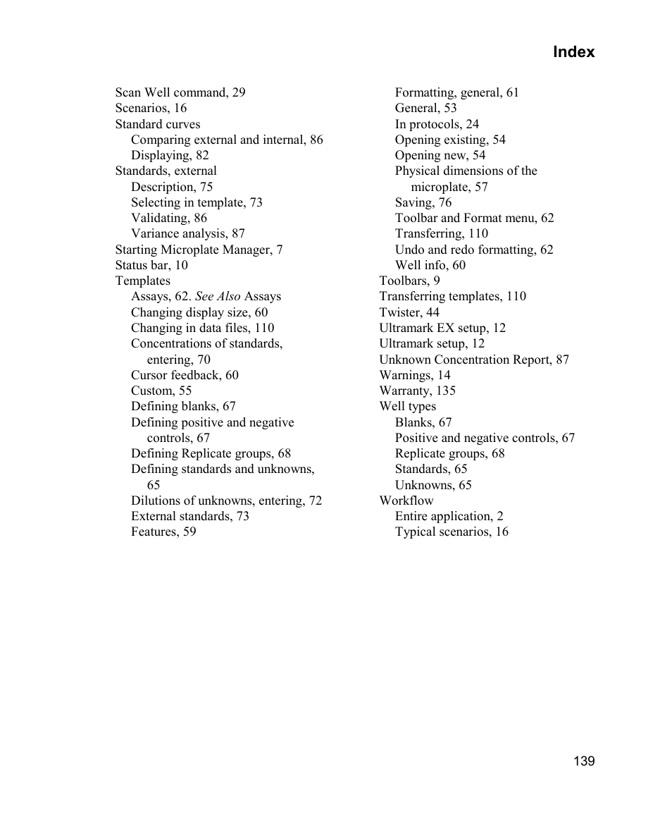 Index | Bio-Rad Model 680 Microplate Reader Accessories User Manual | Page 147 / 150