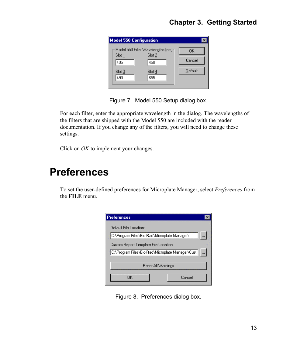 Preferences | Bio-Rad Model 680 Microplate Reader Accessories User Manual | Page 21 / 150