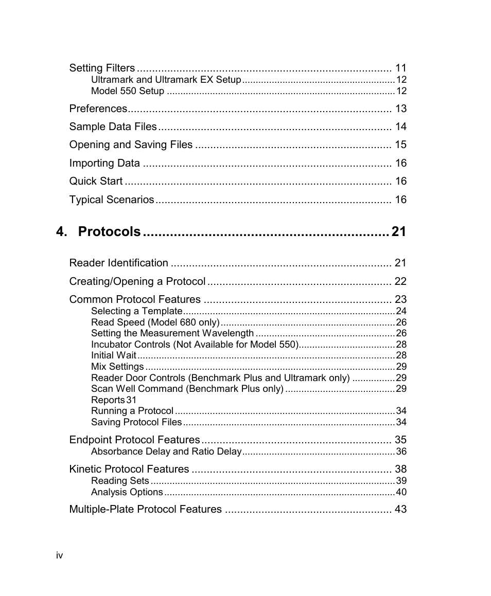 Protocols | Bio-Rad Model 680 Microplate Reader Accessories User Manual | Page 4 / 150