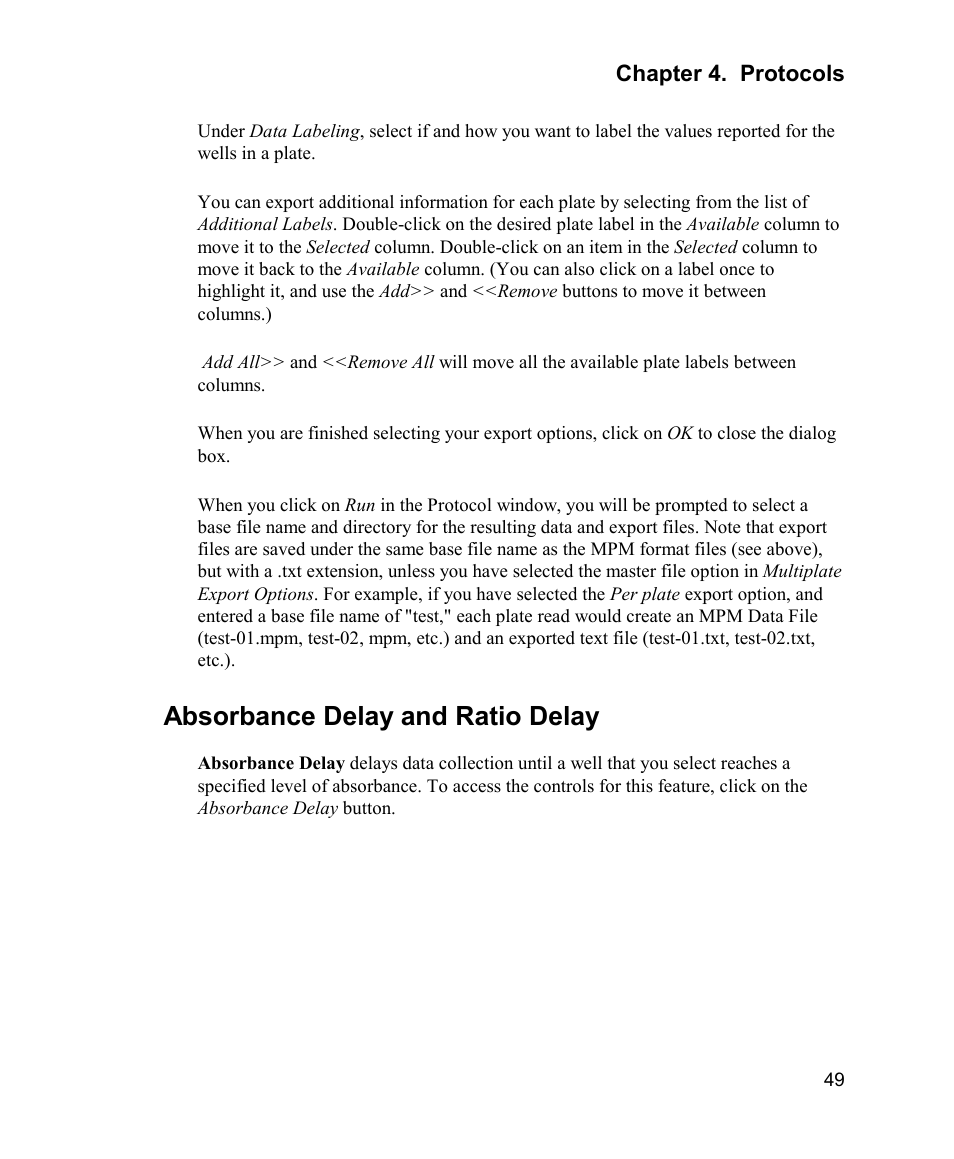 Absorbance delay and ratio delay | Bio-Rad Model 680 Microplate Reader Accessories User Manual | Page 57 / 150