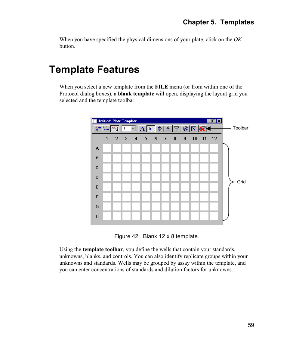 Template features | Bio-Rad Model 680 Microplate Reader Accessories User Manual | Page 67 / 150