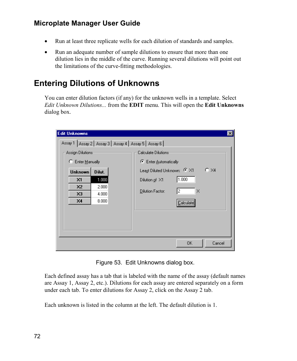 Entering dilutions of unknowns | Bio-Rad Model 680 Microplate Reader Accessories User Manual | Page 80 / 150