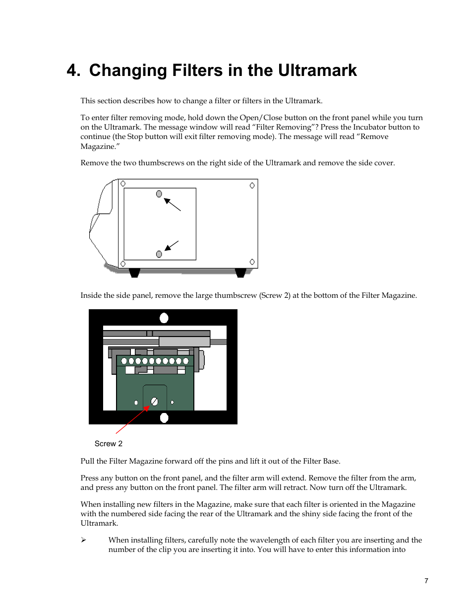 Changing filters in the ultramark | Bio-Rad Model 550, Ultramark, and Benchmark Microplate Reader Accessories User Manual | Page 13 / 31