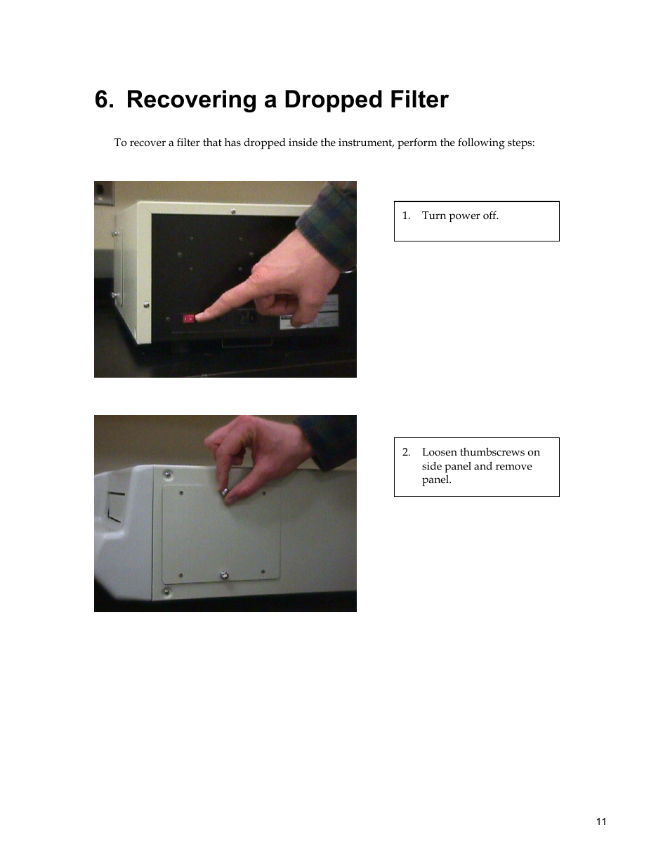 Recovering a dropped filter | Bio-Rad Model 550, Ultramark, and Benchmark Microplate Reader Accessories User Manual | Page 17 / 31