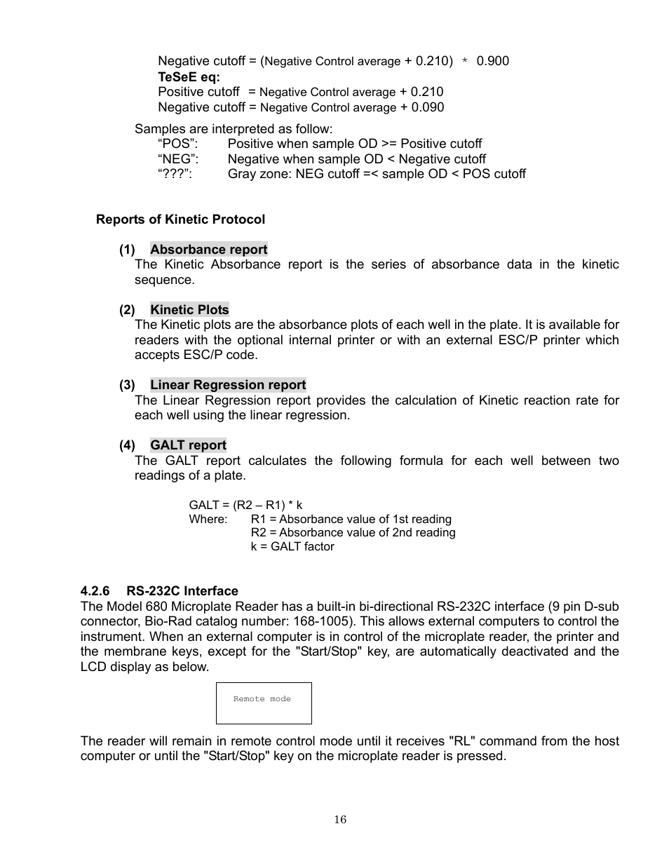 Bio-Rad Model 680 Microplate Reader Accessories User Manual | Page 20 / 68