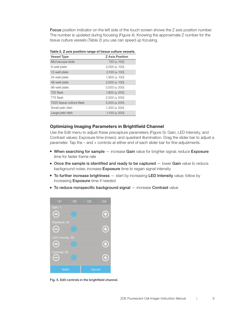 Bio-Rad ZOE™ Fluorescent Cell Imager User Manual | Page 17 / 36