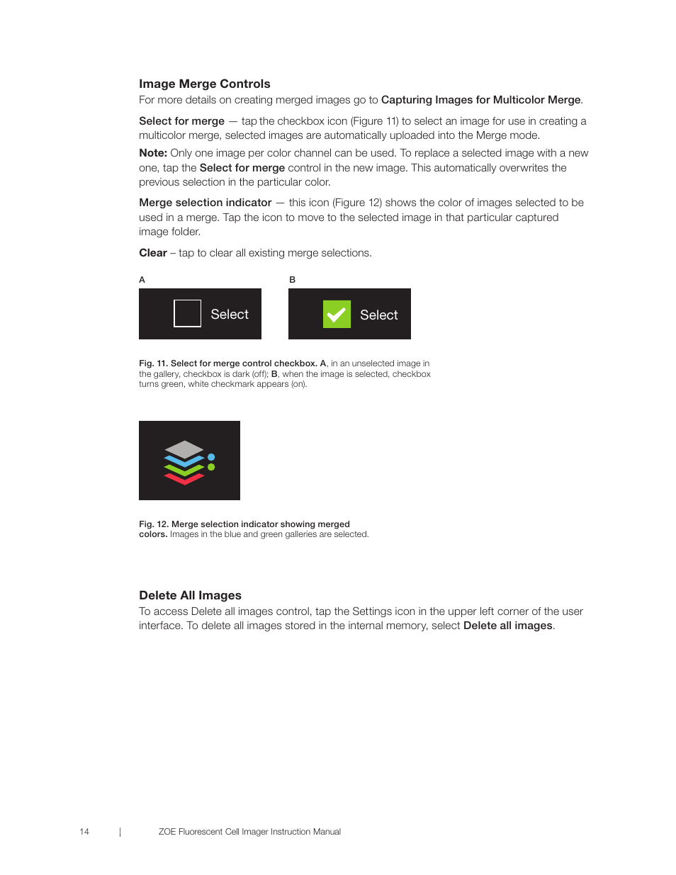 Select | Bio-Rad ZOE™ Fluorescent Cell Imager User Manual | Page 22 / 36