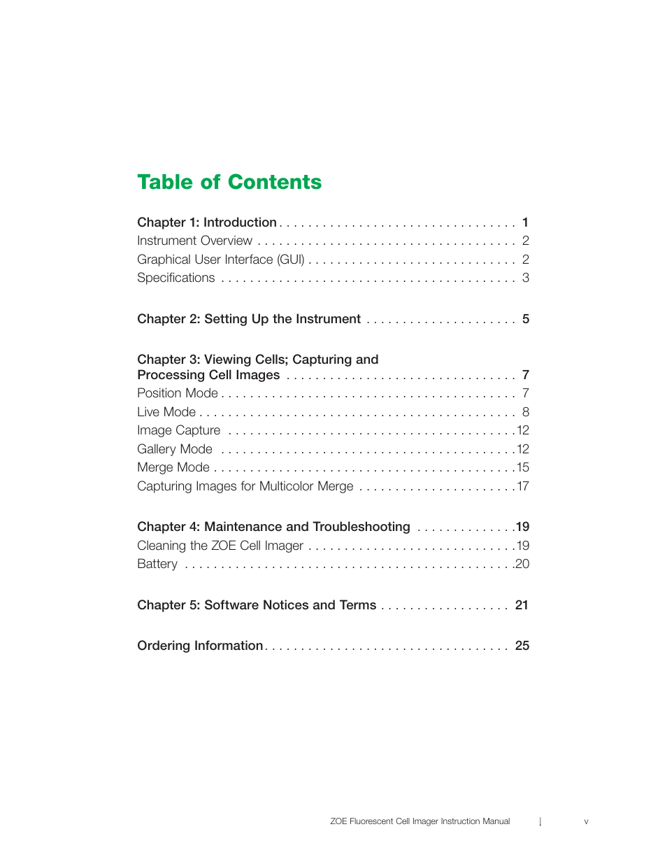 Bio-Rad ZOE™ Fluorescent Cell Imager User Manual | Page 7 / 36