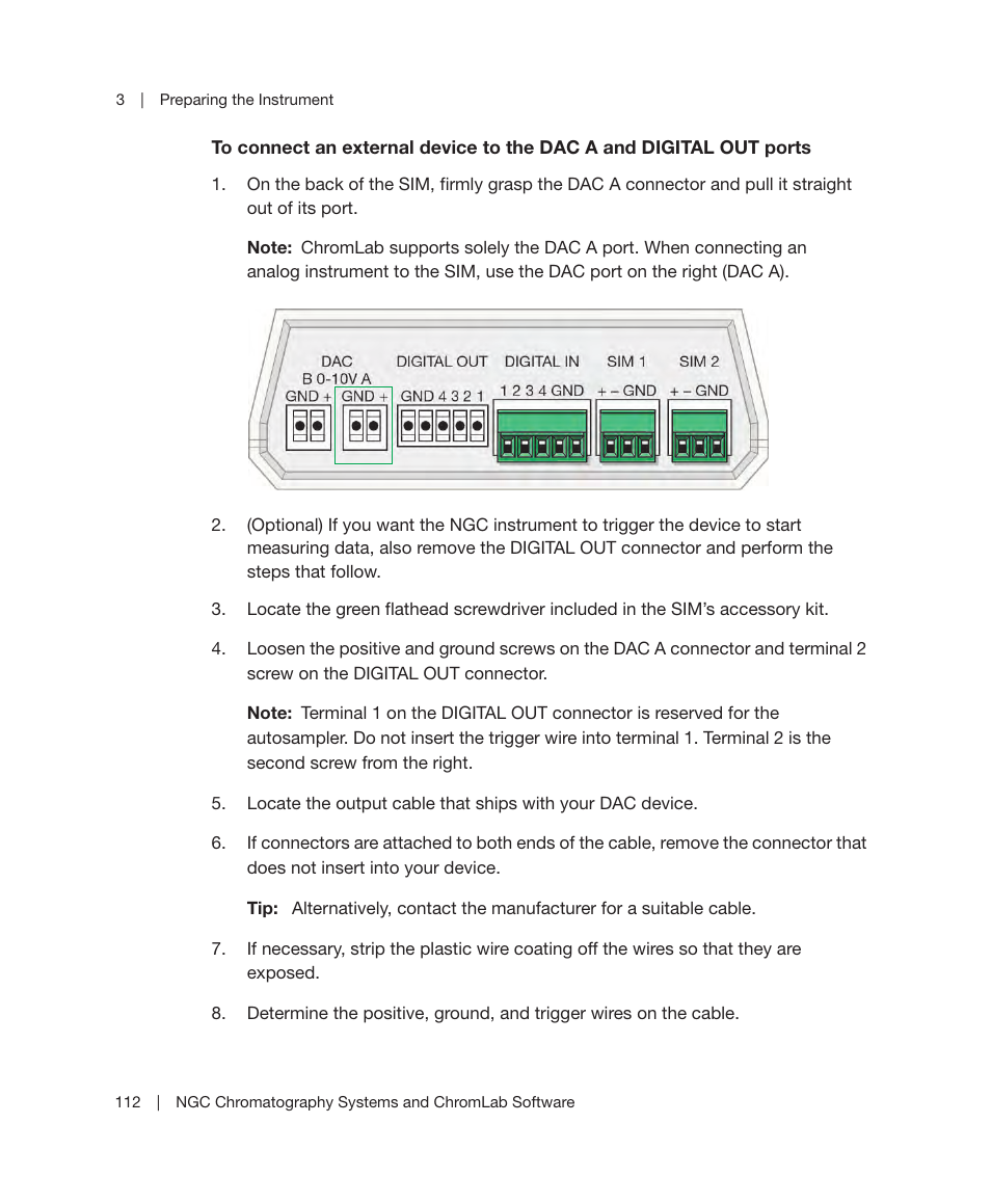 Al out port. see the section, To connect an external device to the | Bio-Rad ChromLab™ Software User Manual | Page 114 / 306