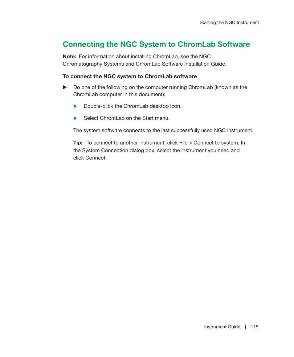 Connecting the ngc system to chromlab software | Bio-Rad ChromLab™ Software User Manual | Page 117 / 306