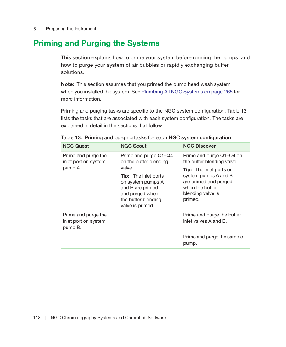 Priming and purging the systems, Priming and purging the systems on | Bio-Rad ChromLab™ Software User Manual | Page 120 / 306