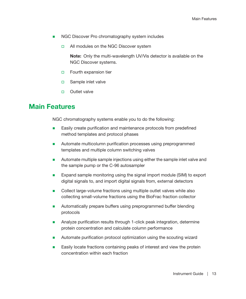 Main features | Bio-Rad ChromLab™ Software User Manual | Page 15 / 306