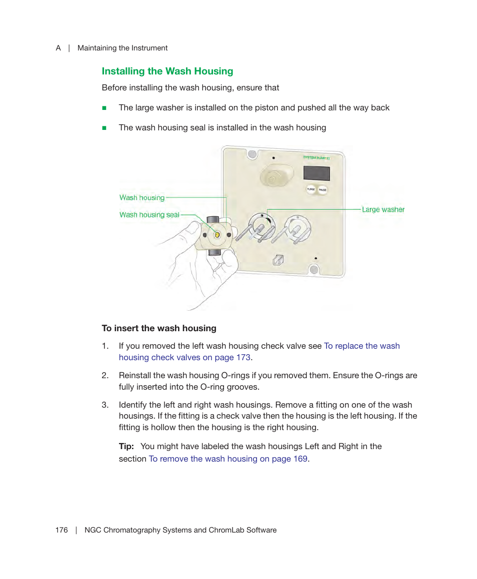 Installing the wash housing | Bio-Rad ChromLab™ Software User Manual | Page 178 / 306