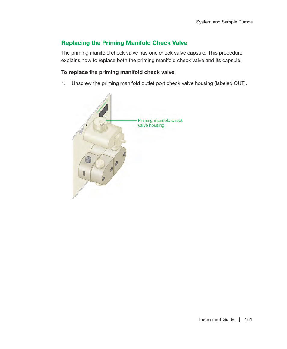 Replacing the priming manifold check valve | Bio-Rad ChromLab™ Software User Manual | Page 183 / 306