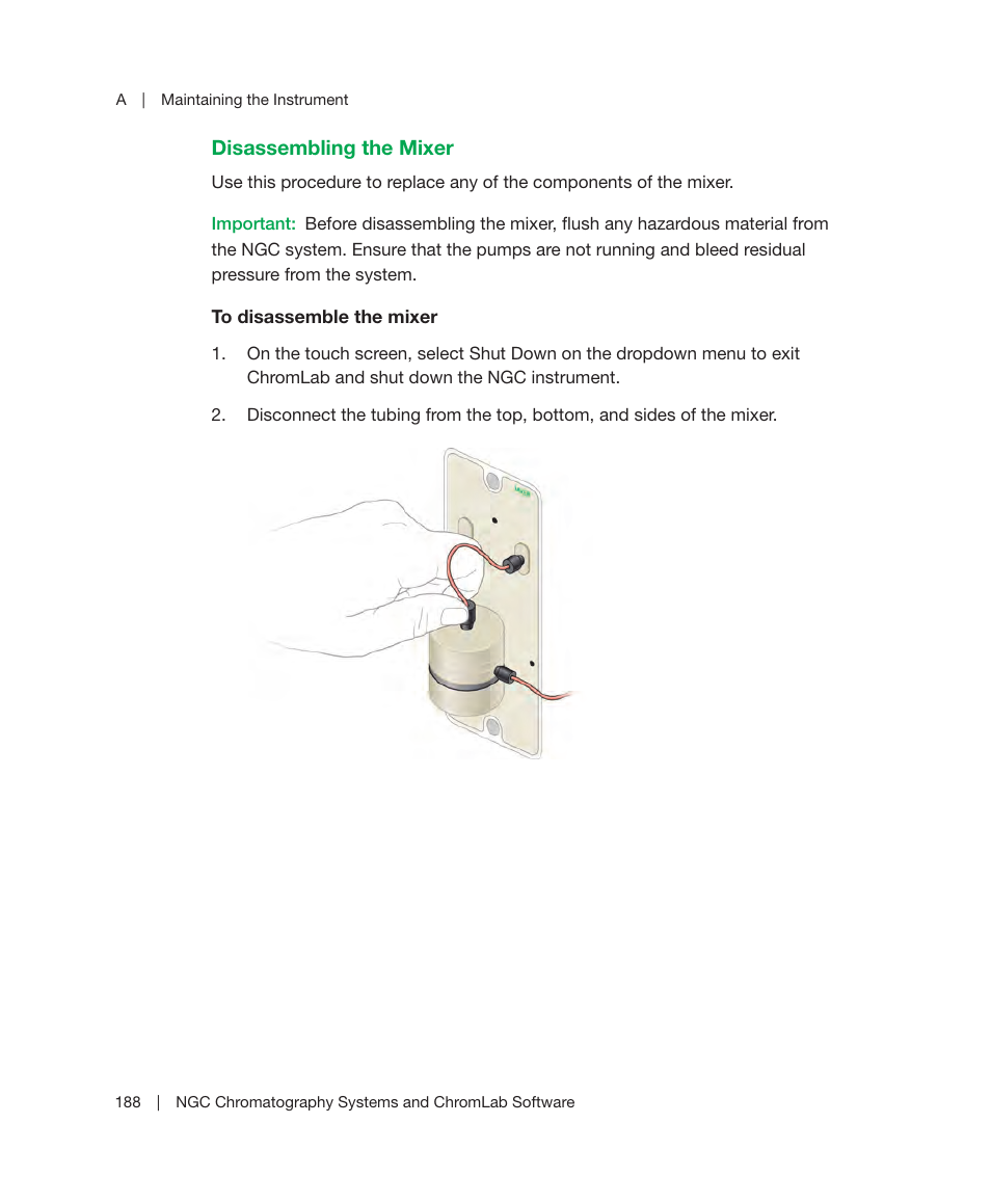 Disassembling the mixer | Bio-Rad ChromLab™ Software User Manual | Page 190 / 306