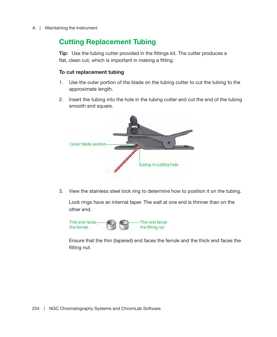 Cutting replacement tubing | Bio-Rad ChromLab™ Software User Manual | Page 236 / 306