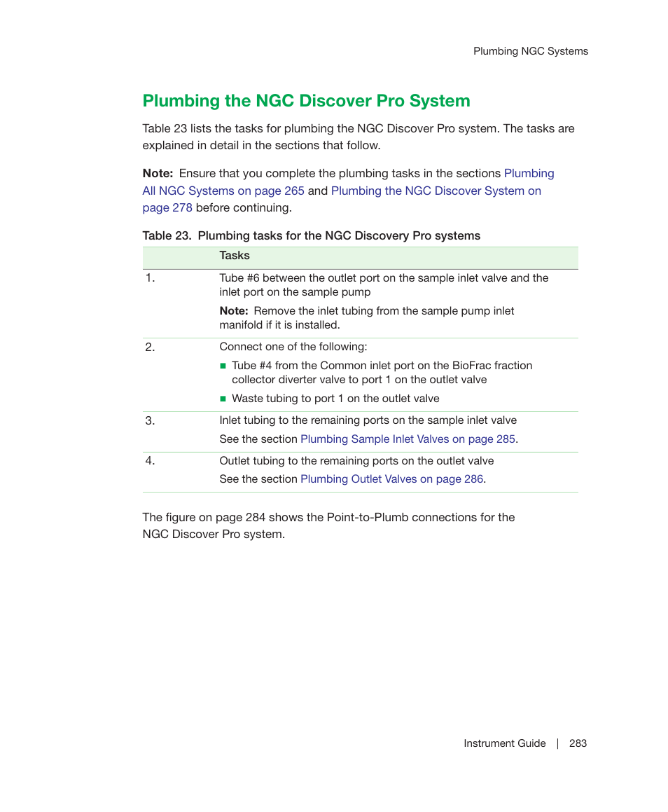 Plumbing the ngc discover pro system | Bio-Rad ChromLab™ Software User Manual | Page 285 / 306