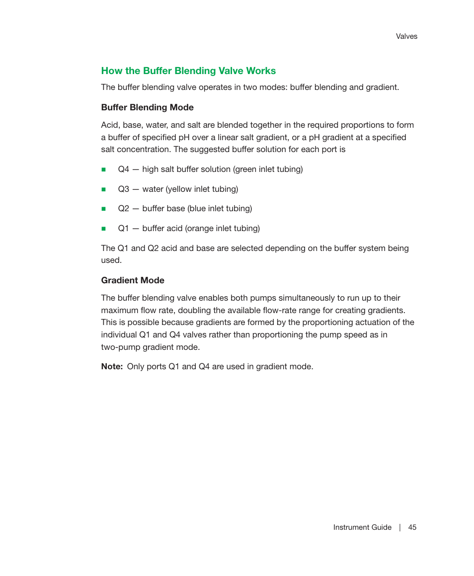 How the buffer blending valve works | Bio-Rad ChromLab™ Software User Manual | Page 47 / 306