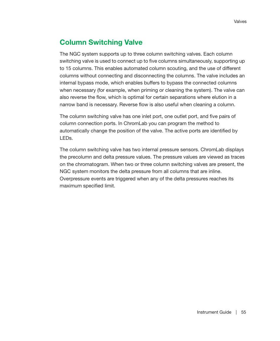 Column switching valve | Bio-Rad ChromLab™ Software User Manual | Page 57 / 306