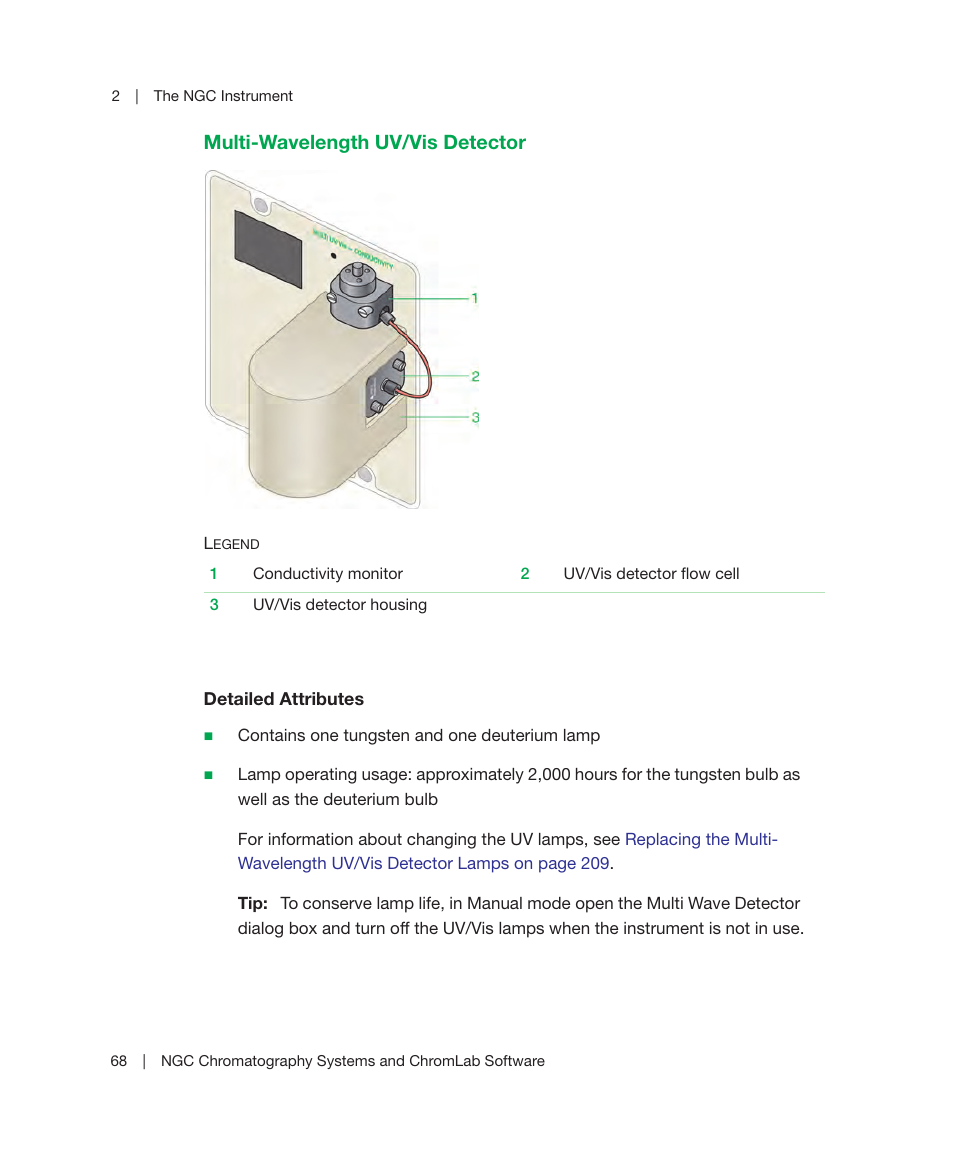 Multi-wavelength uv/vis detector | Bio-Rad ChromLab™ Software User Manual | Page 70 / 306