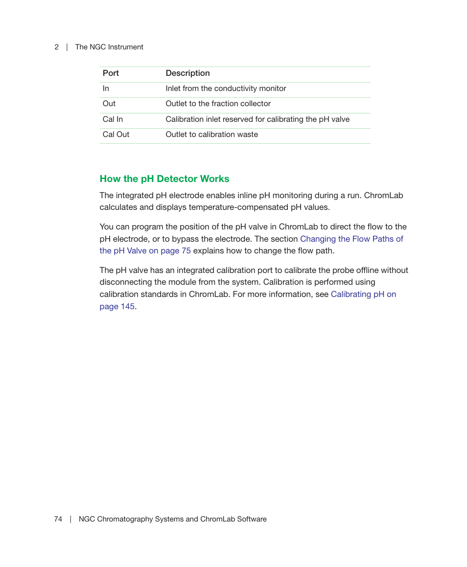 How the ph detector works | Bio-Rad ChromLab™ Software User Manual | Page 76 / 306