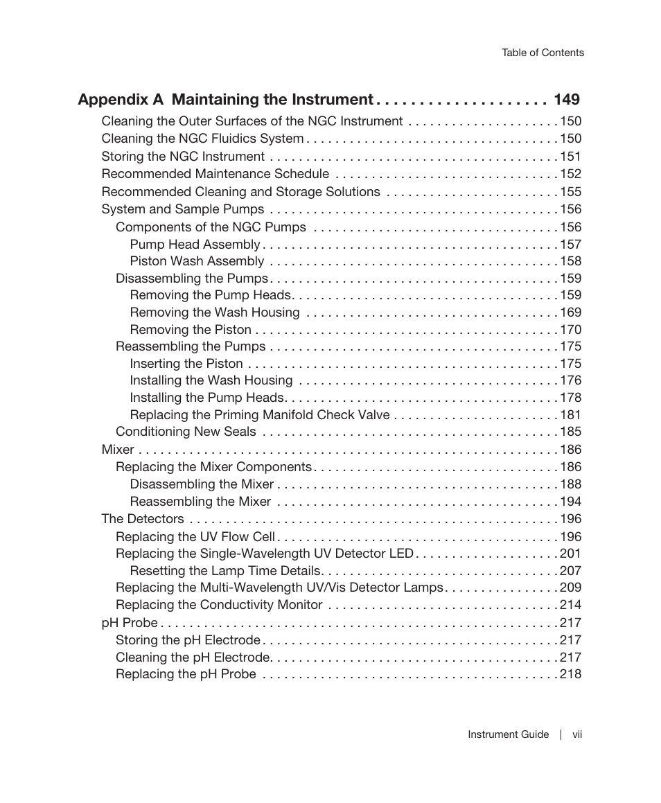 Appendix a maintaining the instrument | Bio-Rad ChromLab™ Software User Manual | Page 9 / 306