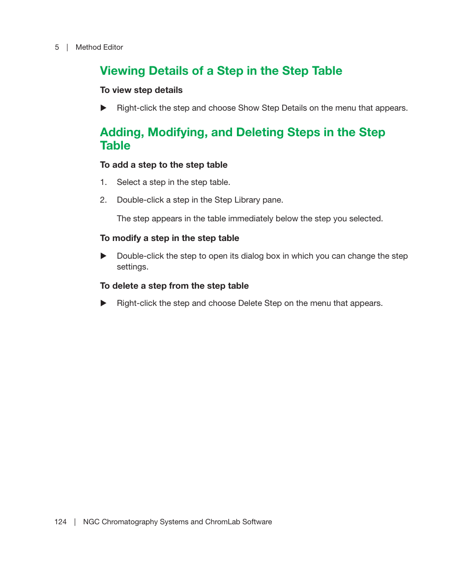 Viewing details of a step in the step table | Bio-Rad ChromLab™ Software User Manual | Page 126 / 300