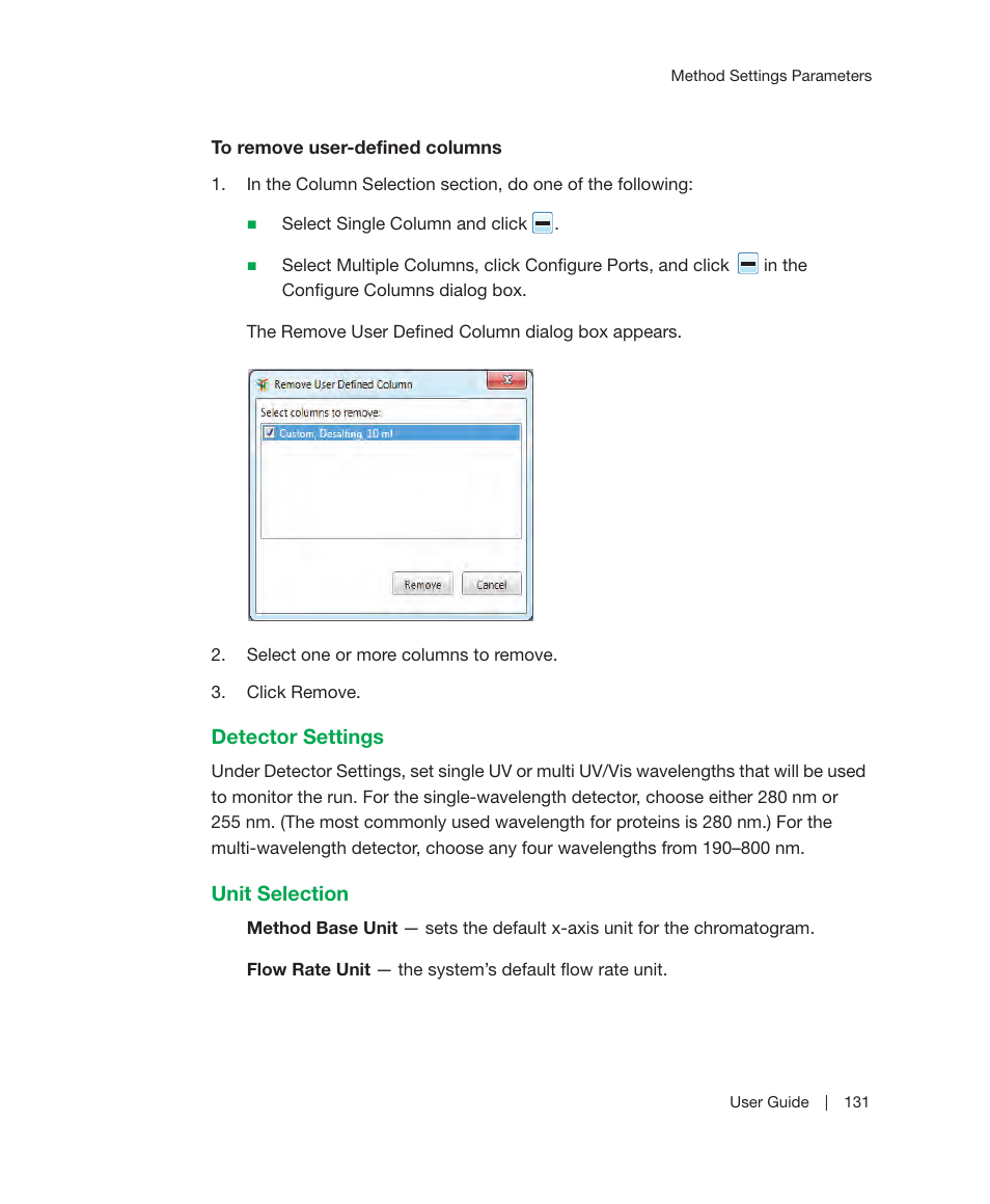 Detector settings unit selection | Bio-Rad ChromLab™ Software User Manual | Page 133 / 300