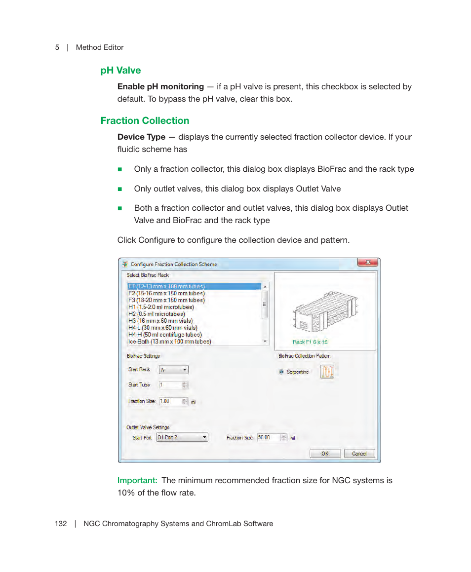 Ph valve fraction collection | Bio-Rad ChromLab™ Software User Manual | Page 134 / 300