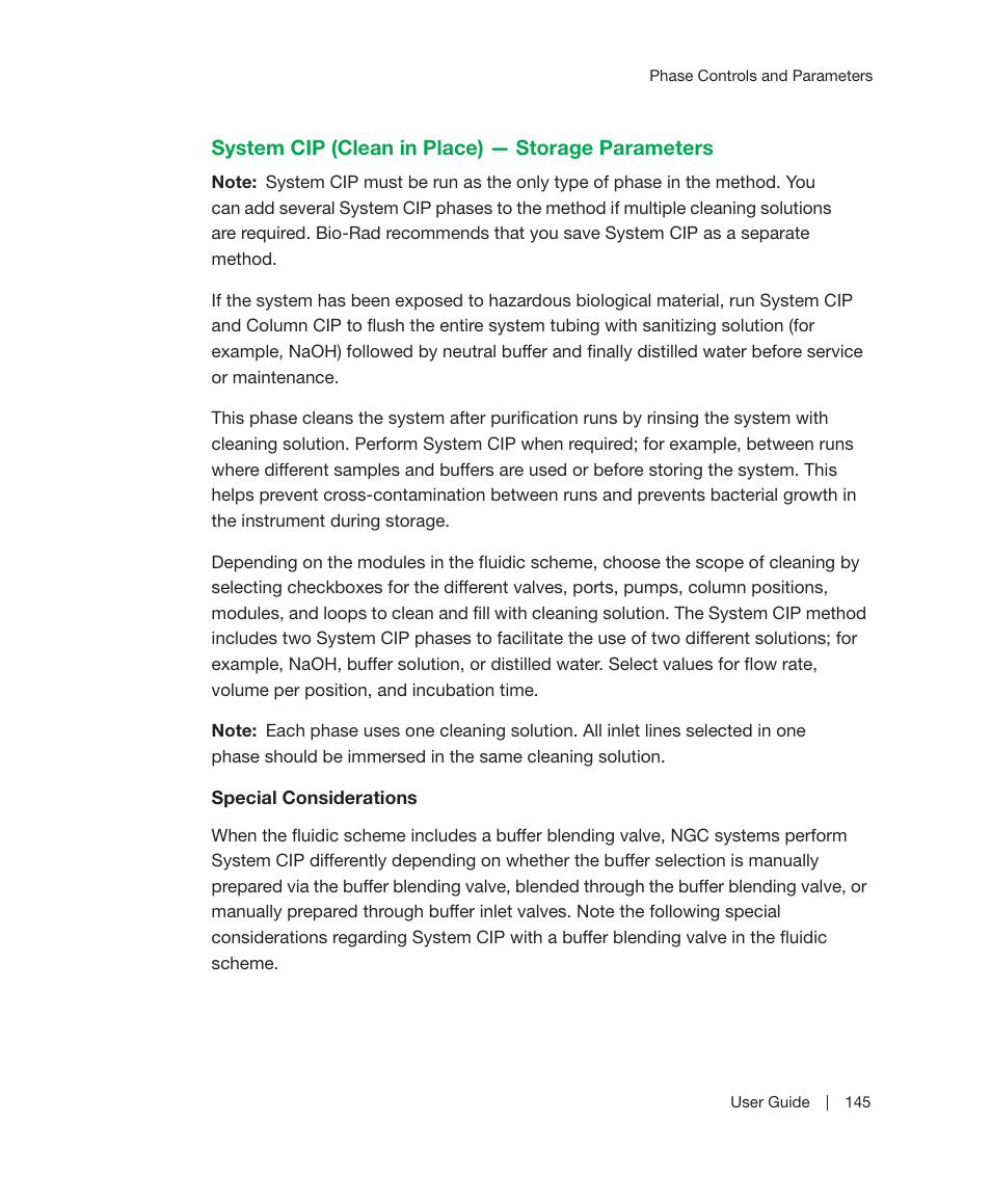 System cip (clean in place) — storage parameters | Bio-Rad ChromLab™ Software User Manual | Page 147 / 300