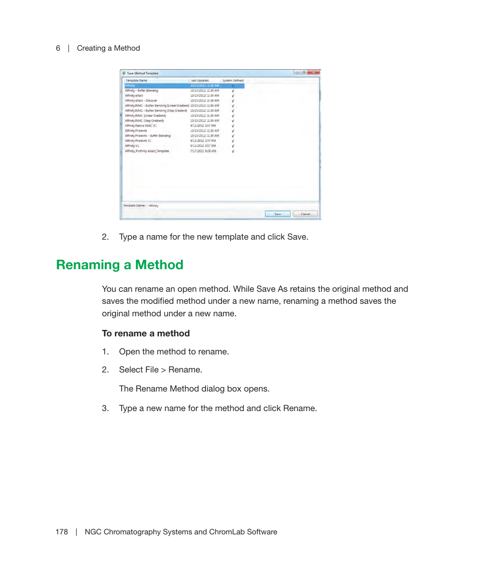 Renaming a method | Bio-Rad ChromLab™ Software User Manual | Page 180 / 300