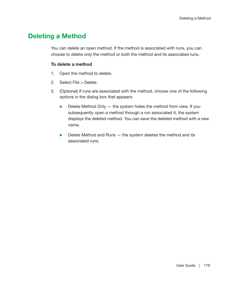 Deleting a method | Bio-Rad ChromLab™ Software User Manual | Page 181 / 300