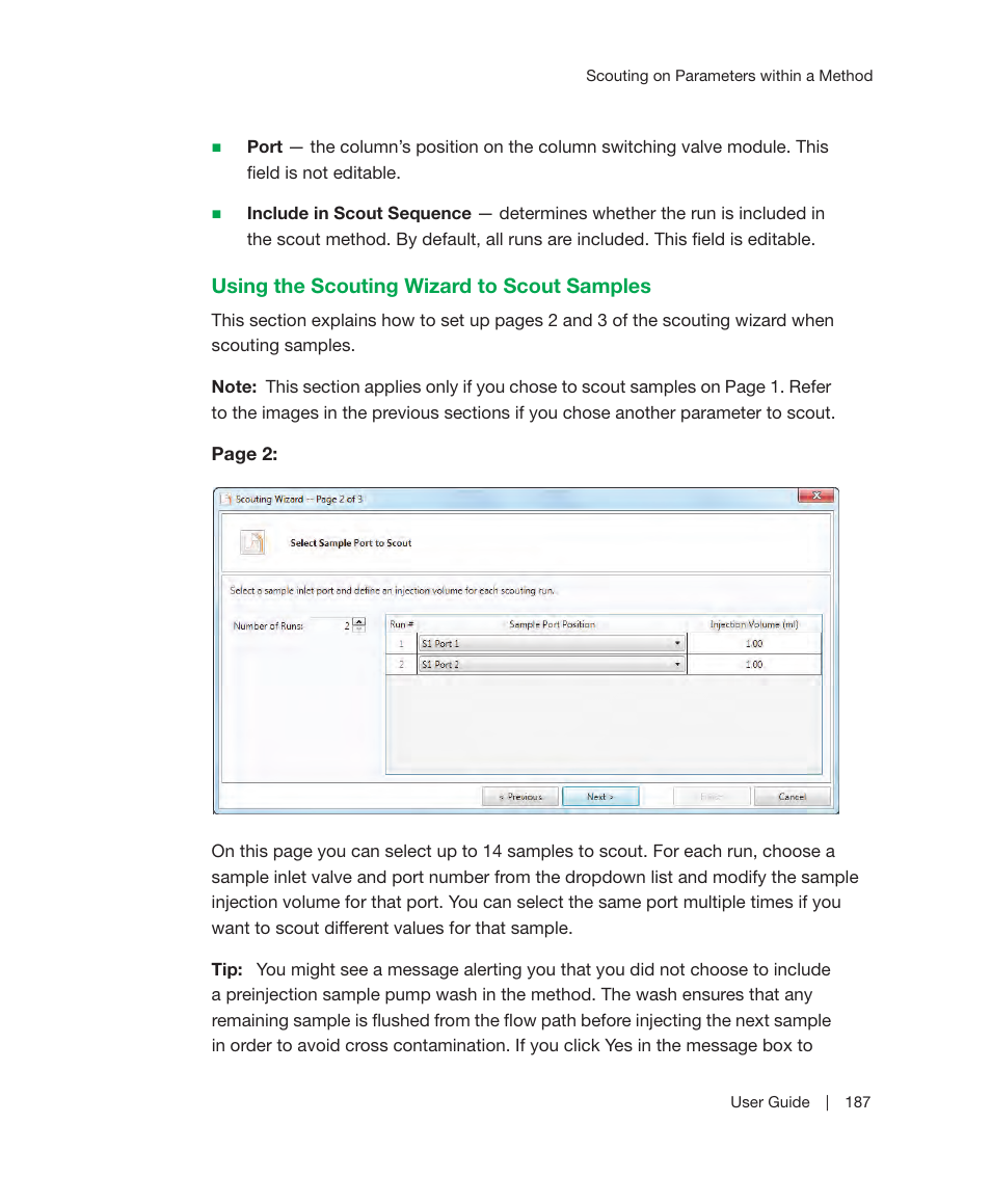 Using the scouting wizard to scout samples | Bio-Rad ChromLab™ Software User Manual | Page 189 / 300