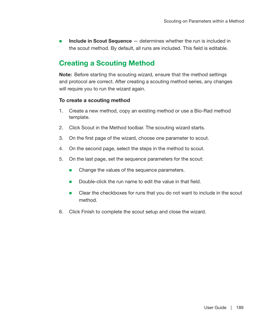 Creating a scouting method | Bio-Rad ChromLab™ Software User Manual | Page 191 / 300