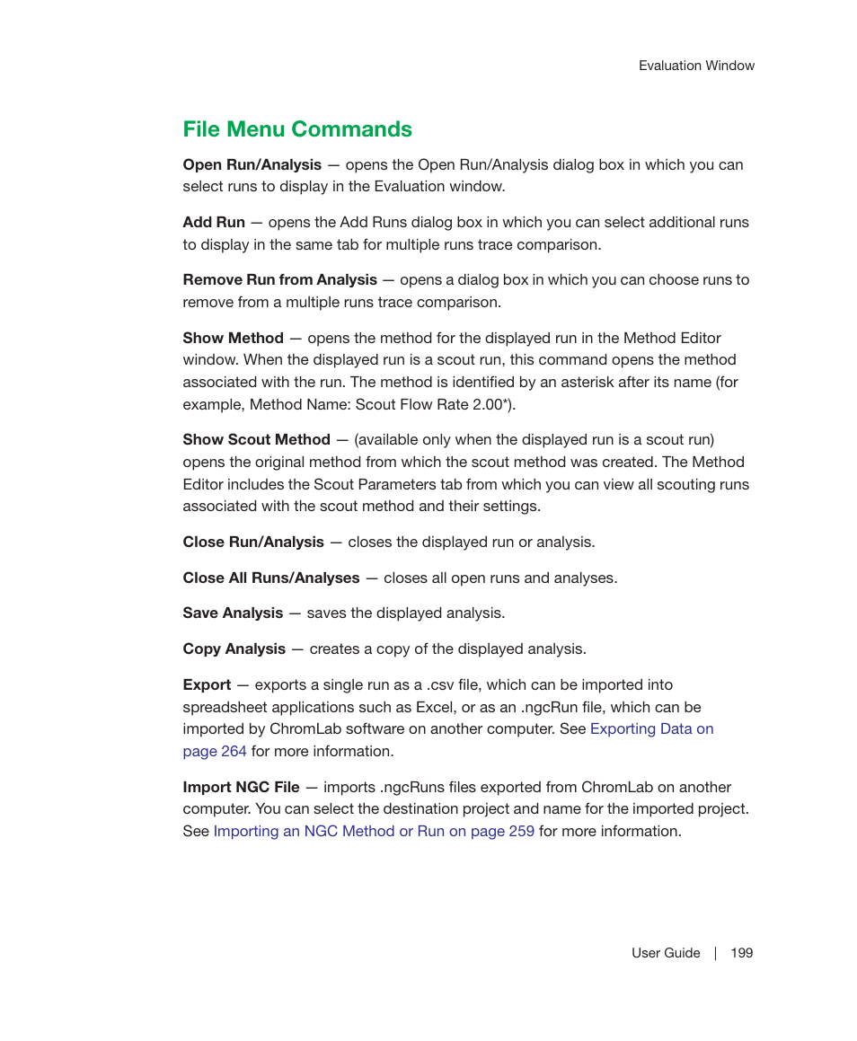 File menu commands | Bio-Rad ChromLab™ Software User Manual | Page 201 / 300