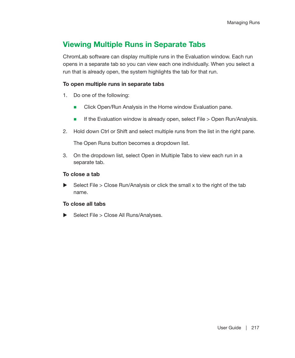 Viewing multiple runs in separate tabs | Bio-Rad ChromLab™ Software User Manual | Page 219 / 300