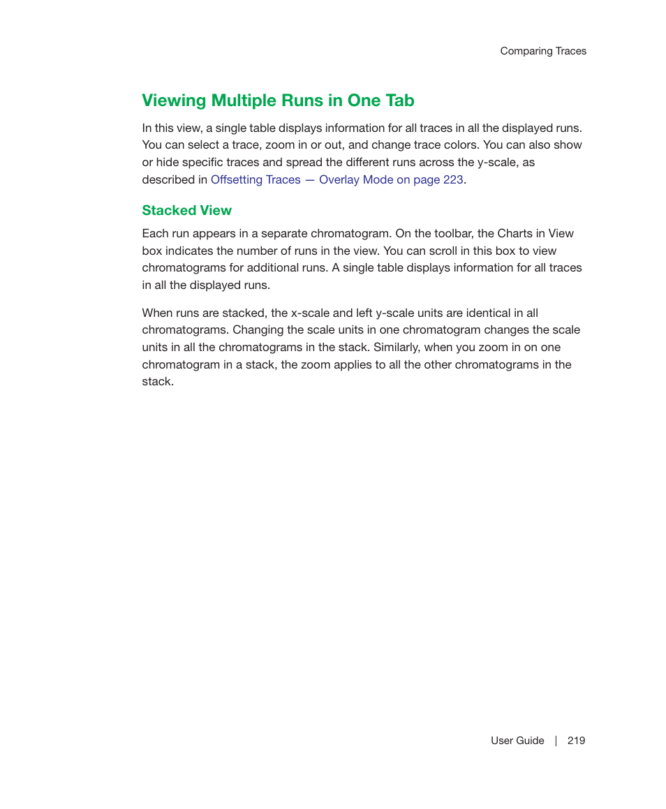 Viewing multiple runs in one tab, Stacked view | Bio-Rad ChromLab™ Software User Manual | Page 221 / 300