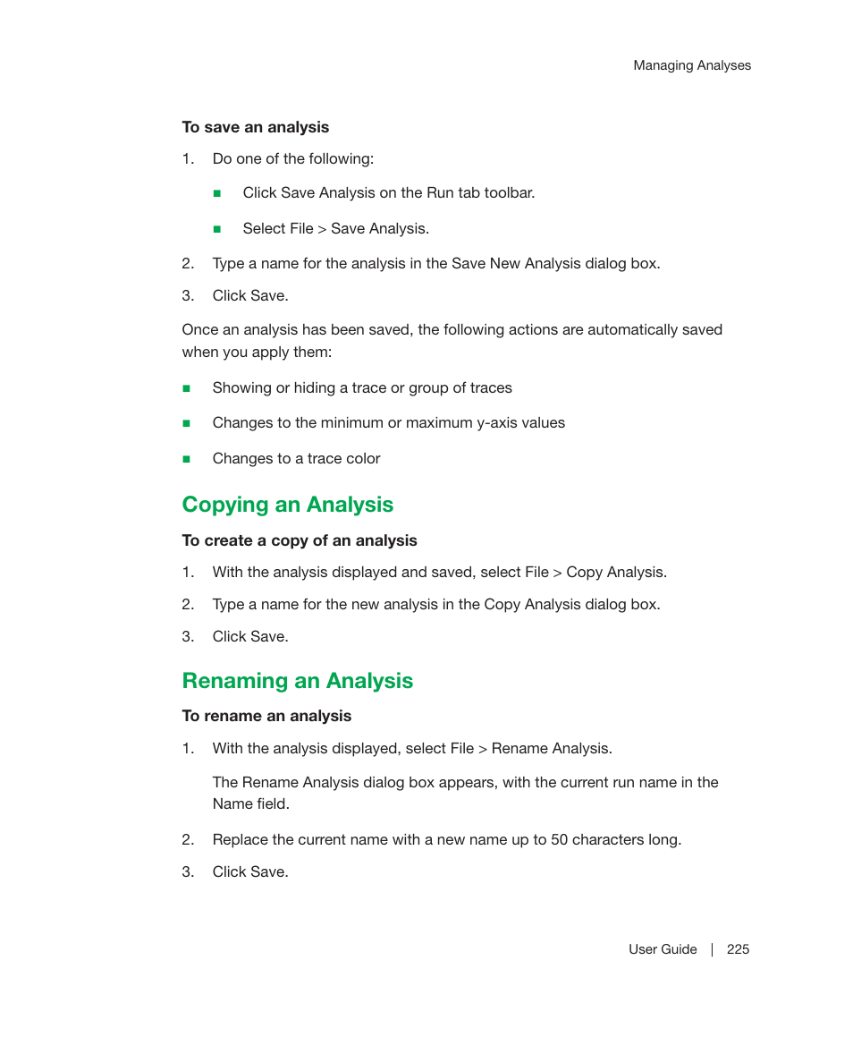 Copying an analysis, Renaming an analysis, Copying an analysis renaming an analysis | Bio-Rad ChromLab™ Software User Manual | Page 227 / 300