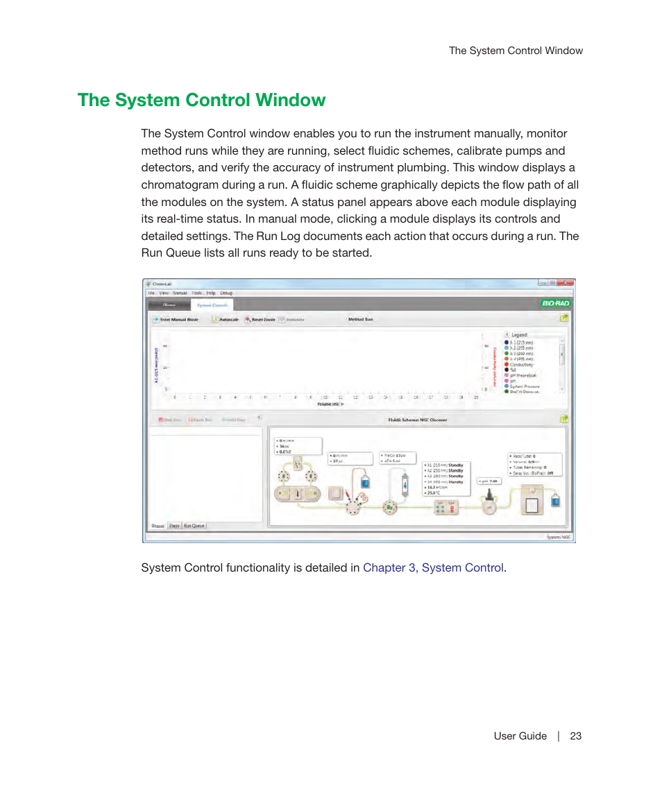 The system control window | Bio-Rad ChromLab™ Software User Manual | Page 25 / 300