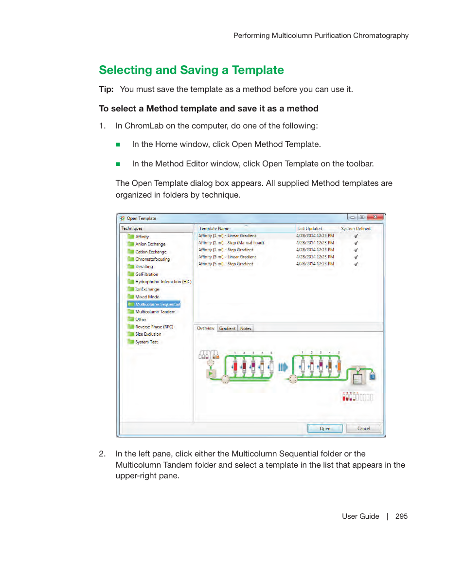 Selecting and saving a template | Bio-Rad ChromLab™ Software User Manual | Page 297 / 300