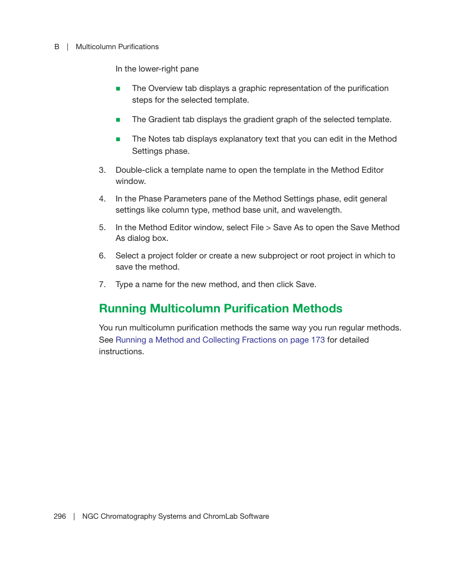 Running multicolumn purification methods | Bio-Rad ChromLab™ Software User Manual | Page 298 / 300