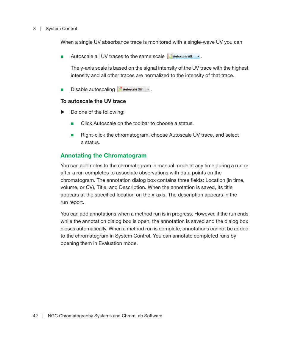 Annotating the chromatogram | Bio-Rad ChromLab™ Software User Manual | Page 44 / 300
